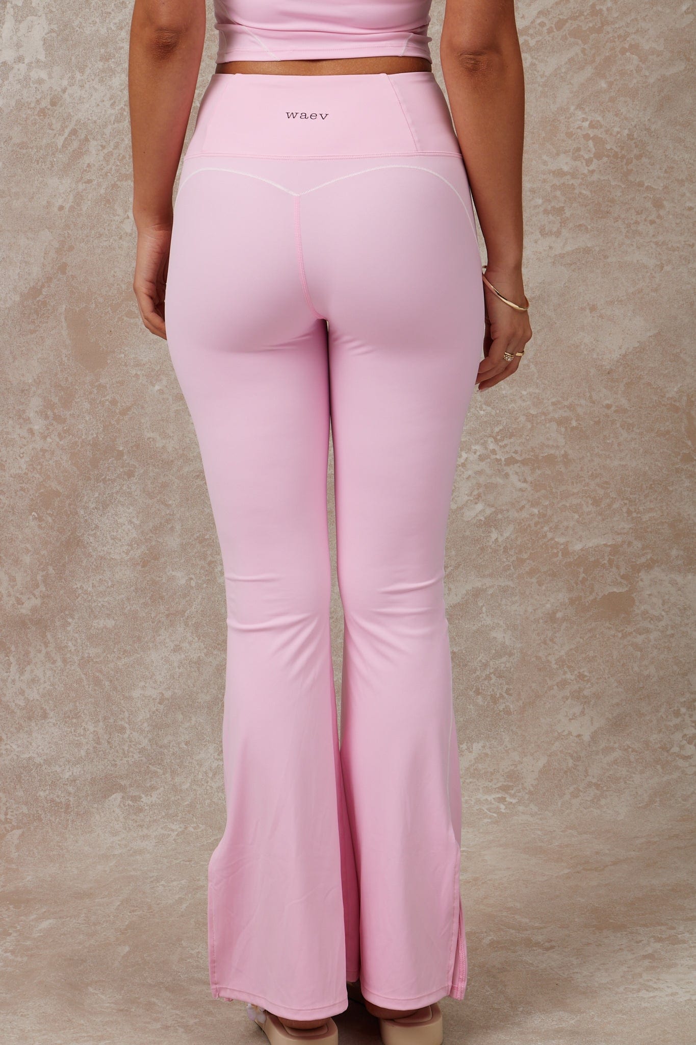 The Era Flares in Rose Quartz | Pink High-Waisted Activewear Pants - Waev Sports