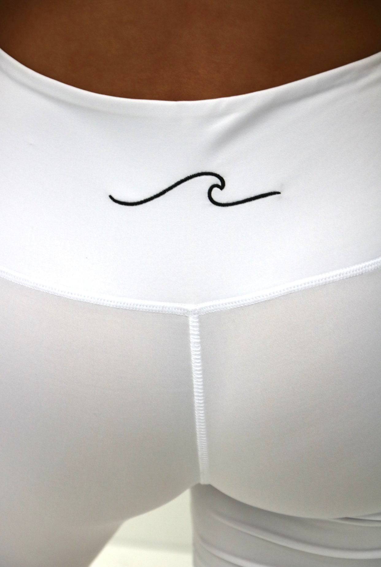 Bike Shorts White - Waev Sports