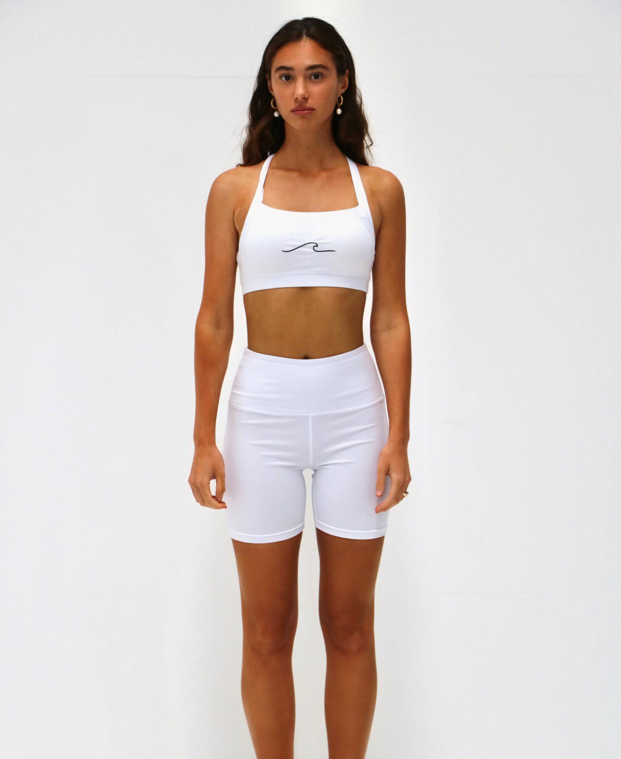 Bike Shorts White - Waev Sports
