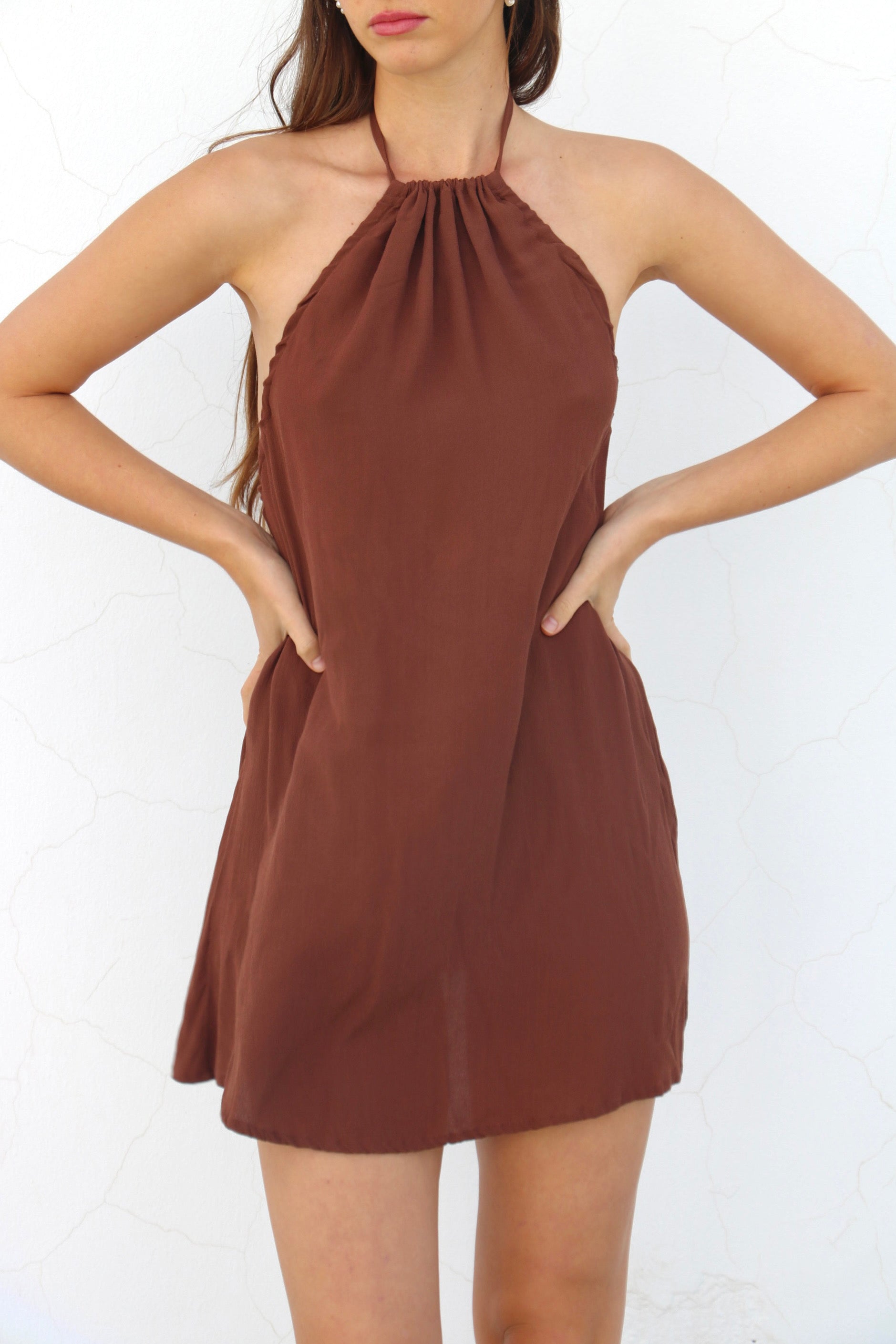 Zahara Dress ~ Cocoa Brown