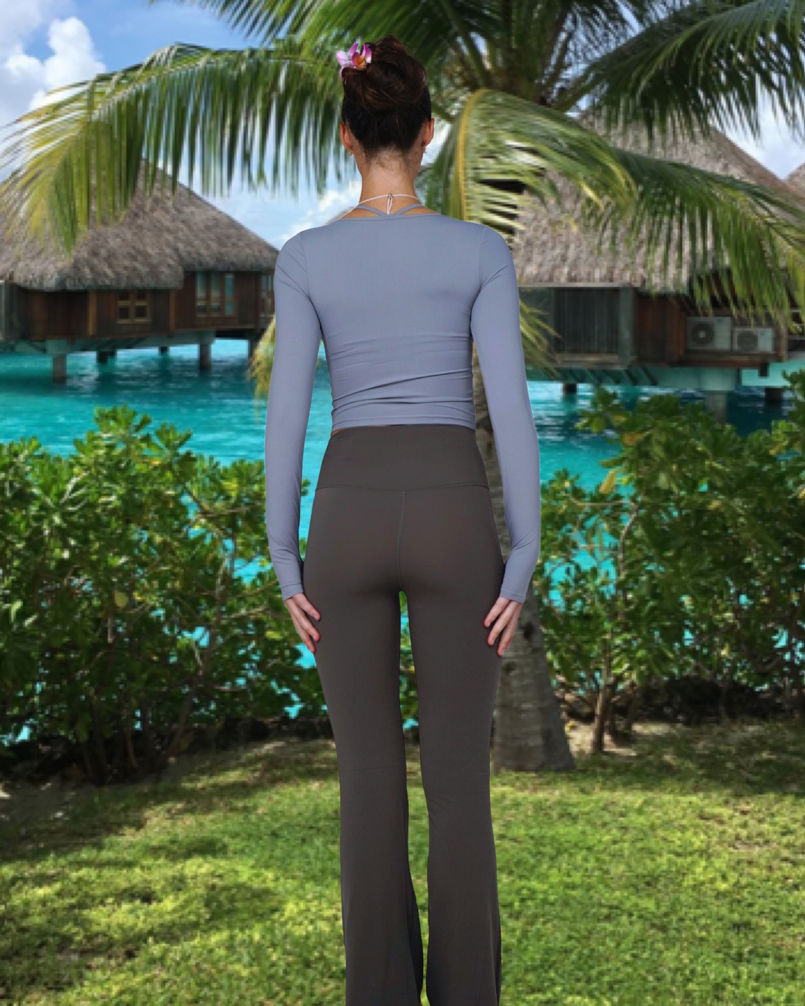 Kaia Yoga Flares - Light Grey